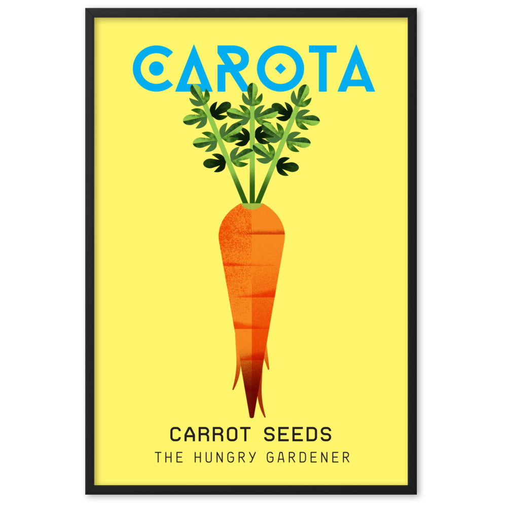 Framed Carrot Poster-The Hungry Gardener